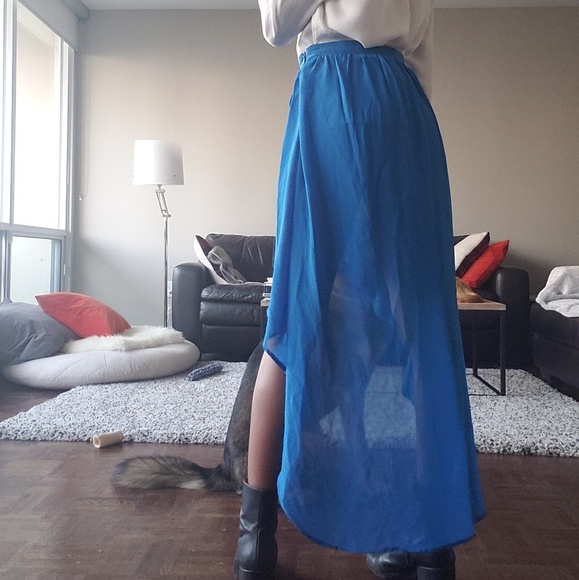 Sheer Asymmetrical Skirt - Picture 2 of 2